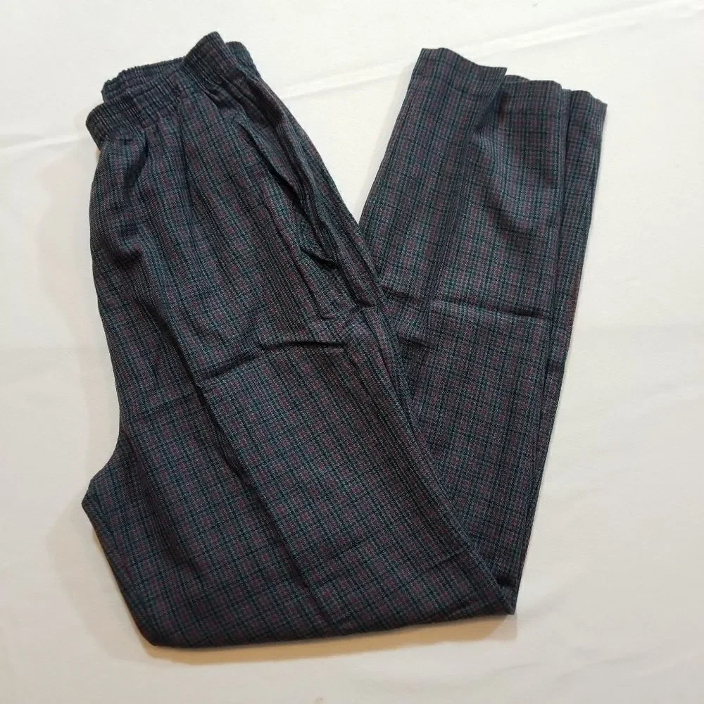 Retro Bobbie Brooks Balloon‎ Leg Plaid Trousers Size 6P